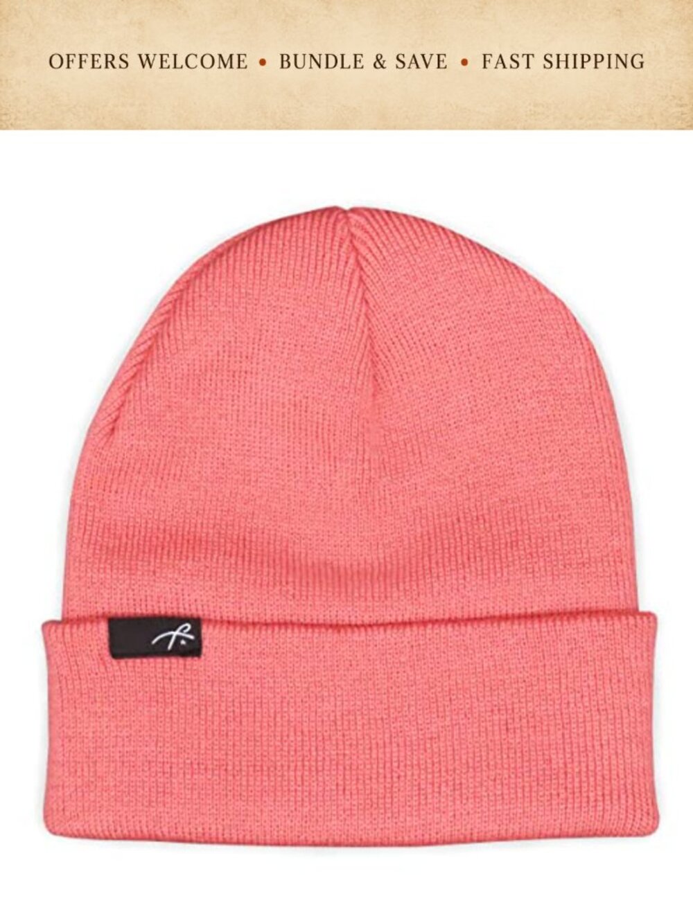 Slouchy Cuffed Acrylic Knit Beanie Winter Hat Unisex